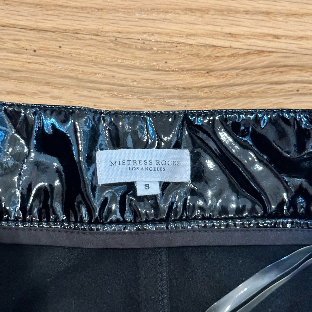 Black Patent Vinyl Trousers. - Picture 4 of 4
